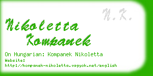 nikoletta kompanek business card